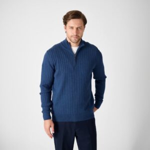 Blue Demi-Zip Sweater