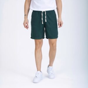 Cotton Shorts in Dark Green