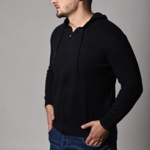 Navy Hooded Full Zip Sweater